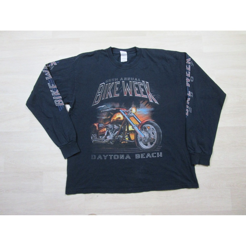 Vintage Long Sleeve Motorcycle T Shirt (XL) Daytona Beach Bike Week 2007 Chopper